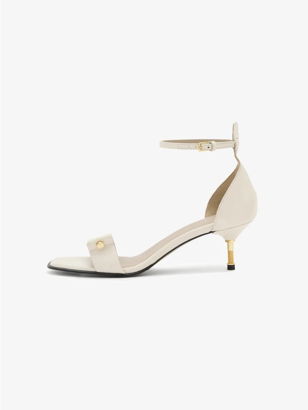 Allsaints Gloria Sandal Kitten Heel in Ivory